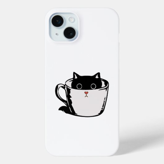 カップに赤い鼻を隠した黒い子猫 Case-Mate iPhoneケース (裏面)