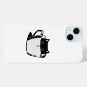 カップに赤い鼻を隠した黒い子猫 Case-Mate iPhoneケース (裏面 (横))
