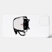 カップに赤い鼻を隠した黒い子猫 Case-Mate iPhoneケース (裏面 (横))