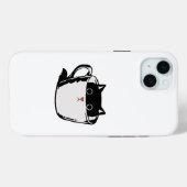 カップに赤い鼻を隠した黒い子猫 Case-Mate iPhoneケース (裏面 (横))