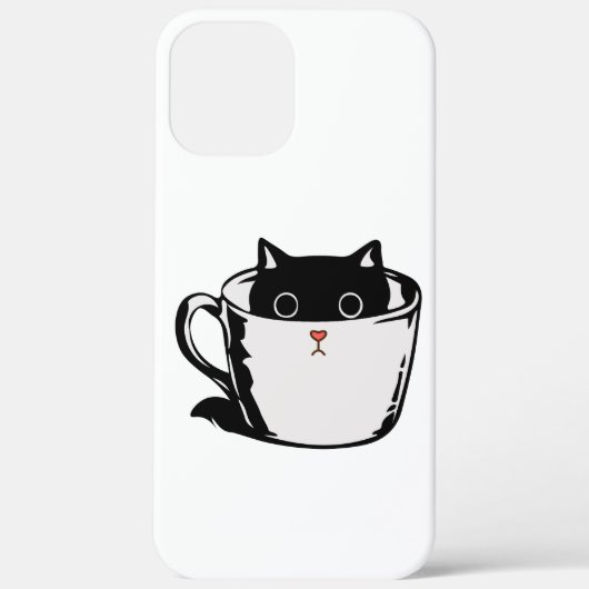 カップに赤い鼻を隠した黒い子猫 Case-Mate iPhoneケース (裏面)