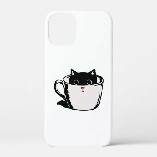カップに赤い鼻を隠した黒い子猫 Case-Mate iPhoneケース (裏面)