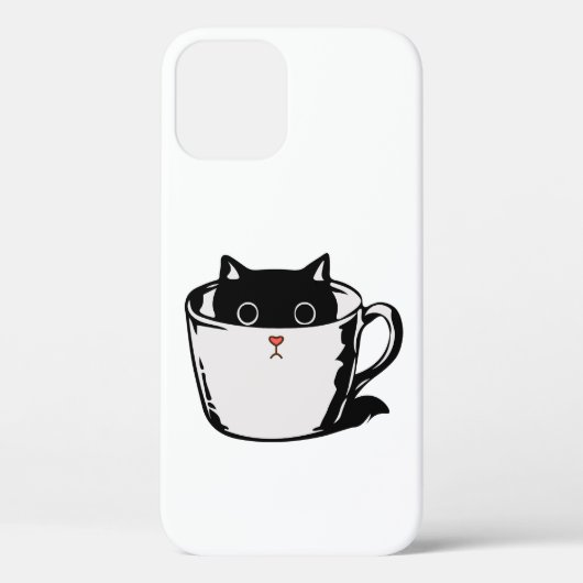 カップに赤い鼻を隠した黒い子猫 Case-Mate iPhoneケース (裏面)