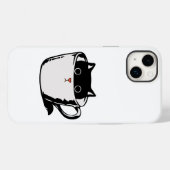 カップに赤い鼻を隠した黒い子猫 Case-Mate iPhoneケース (裏面 (横))