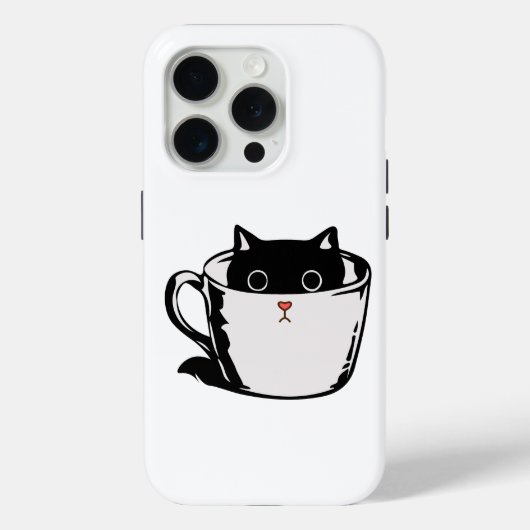 カップに赤い鼻を隠した黒い子猫 Case-Mate iPhoneケース (裏面)