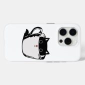 カップに赤い鼻を隠した黒い子猫 Case-Mate iPhoneケース (裏面 (横))