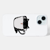カップに赤い鼻を隠した黒い子猫 Case-Mate iPhoneケース (裏面 (横))