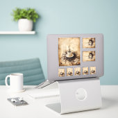 カップのコーヒータイム シール (デスク上のノートパソコン)