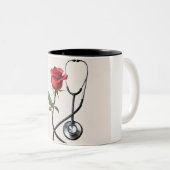 カップのハートビート:聴診器マグカップ ツートーンマグカップ (正面右)
