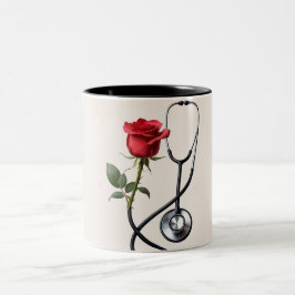 カップのハートビート：聴診器マグカップ ツートーンマグカップ