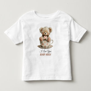 カップのポストカードにいるクマにベリー・マッチ・ラブ トドラーTシャツ