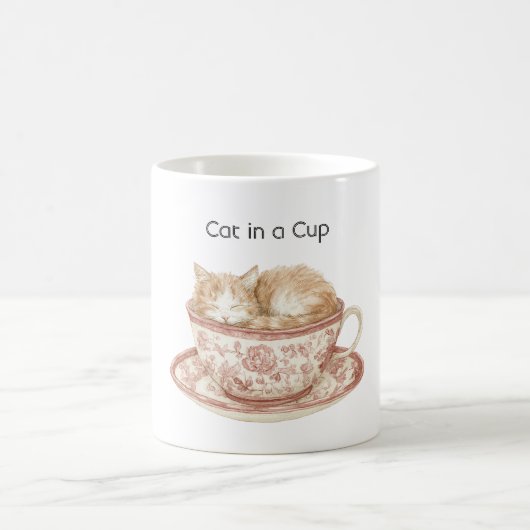 カップの中で眠る猫 コーヒーマグカップ (中央)