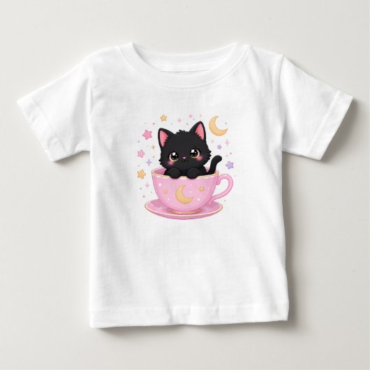 カップの中のかわいい子猫 ベビーTシャツ (正面)