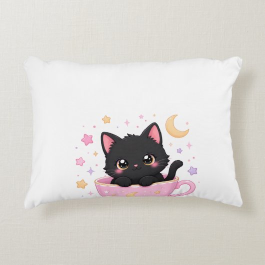 カップの中の可愛い仔猫 アクセントクッション (正面)
