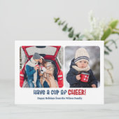 カップの応援ホリデーツーフォトカード シーズンカード (スタンド正面)