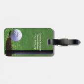 カップの縁にゴルフボールクローズアップ個人用ケース ラゲッジタグ (裏面横)