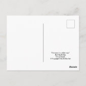 カップの誕生日アート絵画カードに紫色の花 ポストカード (裏面)