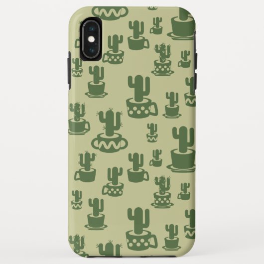 カップや鉢の中の多肉サボテンのシルエット Case-Mate iPhoneケース (裏面)