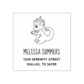 カップを持つかわいい小さなドラゴン ラバースタンプ (インプリント)