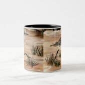 カップを見走る ツートーンマグカップ (中央)