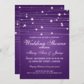 カップエレガントルシャワーきらめくライン紫 招待状 (正面/裏面)