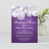 カップエレガントルシャワーグロー&スパークルパープル 招待状 (スタンド正面)