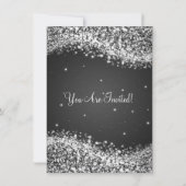 カップエレガントルスシャワーきらめくウェーブブラック 招待状 (裏面)