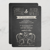 カップオンシャルボードレズビアン結婚式招待状 招待状 (正面/裏面)