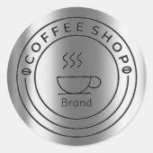 カップカフェビジネスコーヒーショップ ラウンドシール (正面)