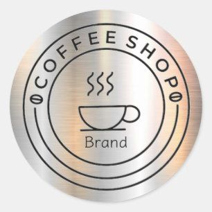 カップカフェビジネスコーヒーショップ ラウンドシール