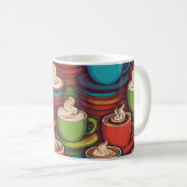 カップカラフルの模様 コーヒーマグカップ (正面右)