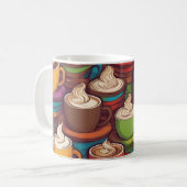 カップカラフルの模様 コーヒーマグカップ (正面左)