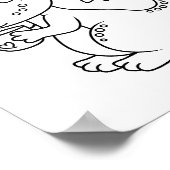 カップカラーリングページを持つかわいい小さな龍 ポスター (角)