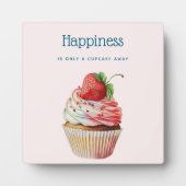 カップケおもしろいーキのイメージを持つ幸福の引用文 フォトプラーク (正面)