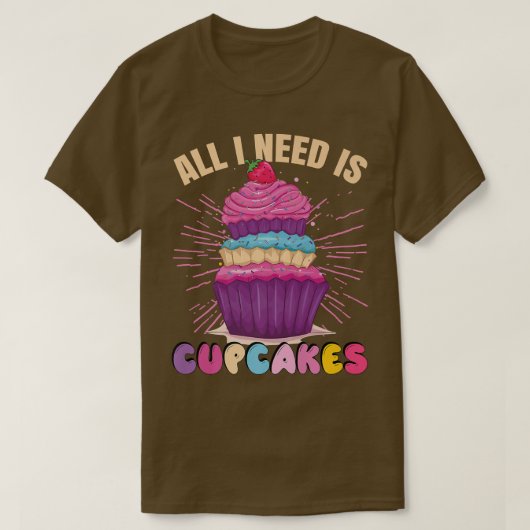 カップケおもしろいーキ衣装おもしろいベーキング衣装かわいいCu Tシャツ (デザイン正面)