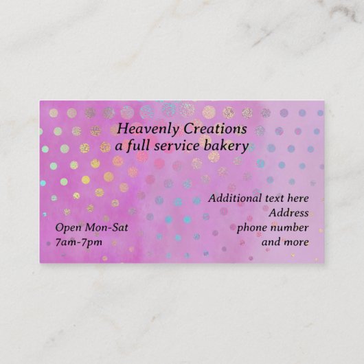 カップケお洒落ーかわいらしキベーカリー 名刺 (裏面)