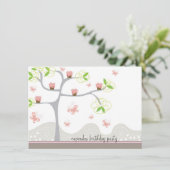 カップケお洒落ーキツリーブランチョーズスウィート誕生日 招待状 (スタンド正面)