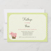 カップケお洒落ーキツリーブランチョーズスウィート誕生日 招待状 (裏面)