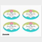 カップケお洒落ーキベーカリーボックスシール 楕円形シール (シート)