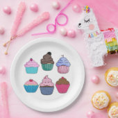 カップケかわいらしーキ ペーパープレート (パーティー)