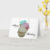 カップケきらきら光るーキ! カード (黄色い花)