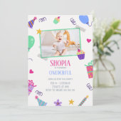 カップケよくはしゃぐーキ1stバースデーフォト招待状 招待状 (スタンド正面)