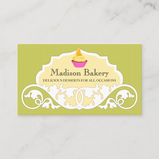 カップケエレガントーキベーカリー渦飾 名刺 (正面)