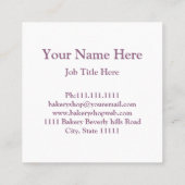 カップケエレガントーキベーカリー スクエア名刺 (裏面)