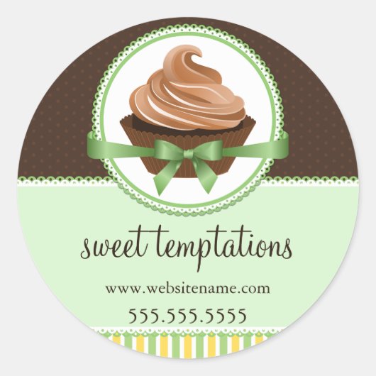 カップケエレガントーキミントベーカリーボックス包装シール ラウンドシール (正面)