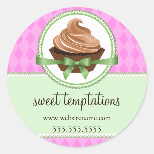 カップケエレガントーキミントベーカリーボックス包装シール ラウンドシール (正面)