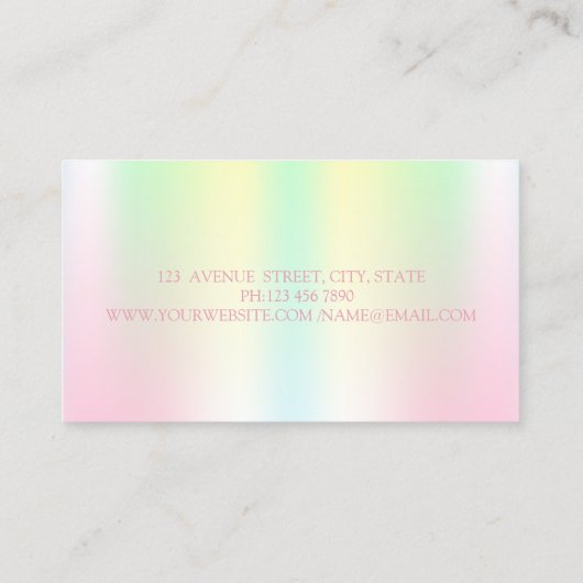 カップケエレガントーキ、ベーカリーツール花ホログラフィック 名刺 (裏面)