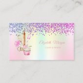 カップケエレガントーキ、ベーカリーツール花ホログラフィック 名刺 (正面)