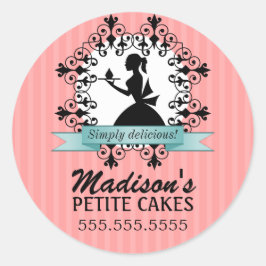 カップケエレガントークシルエットベーカリーボックスシール ラウンドシール