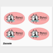 カップケエレガントークシルエットベーカリーボックスシール 楕円形シール (シート)